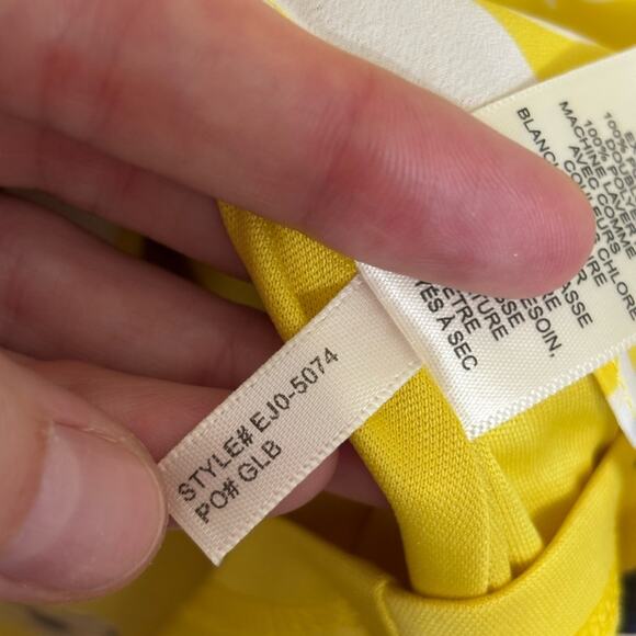 NWT Eliza J Faux Wrap Chiffon Mini Flounce Dress in Yellow Floral - Size 8 - Picture 9 of 9